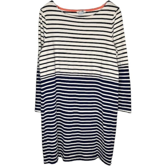 Boden Bretton Stripe Colourblock Cotton Shift Dress (WH972) - Navy/White - 12 - Picture 3 of 8
